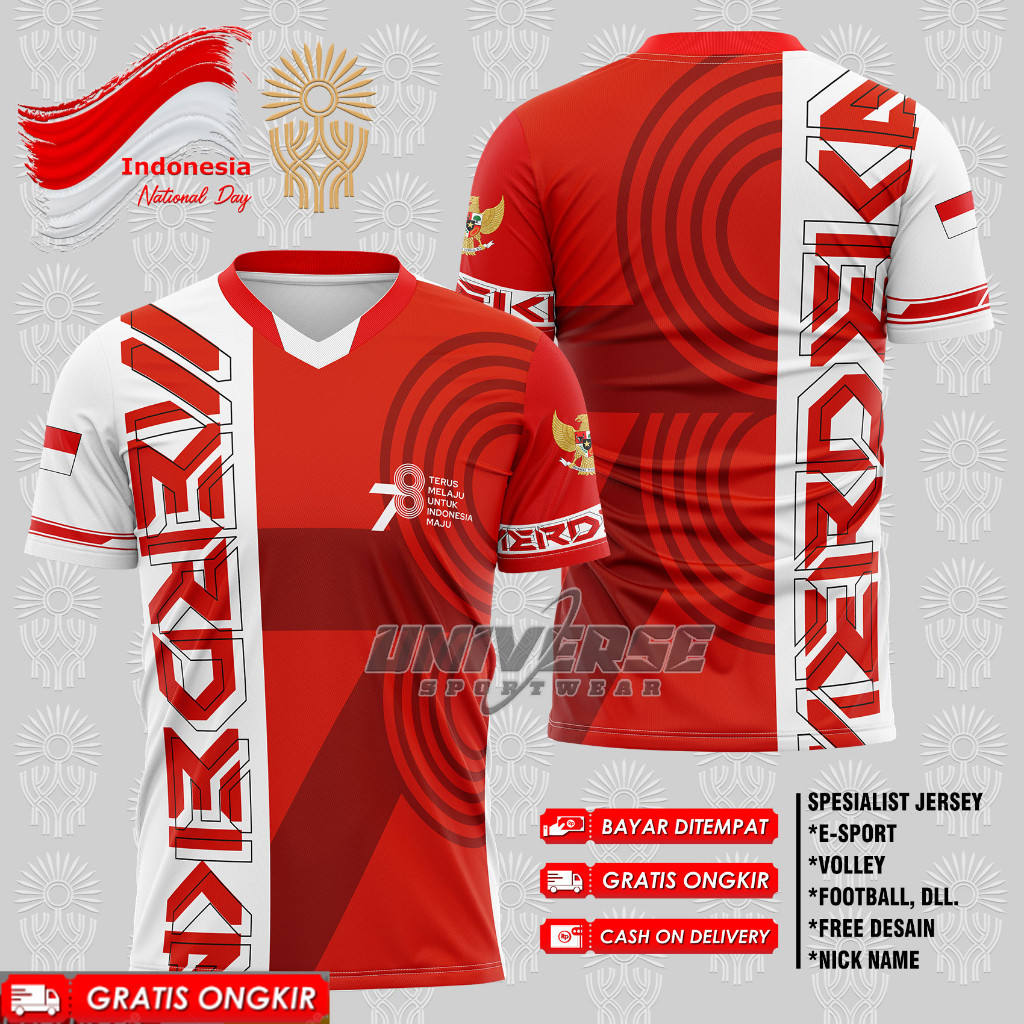 PUTIH MERAH Ri Anniversary T-Shirt JERSEY/Indonesian T-Shirt/August 17th T-Shirt/Independence T-Shirt/Latest 2023 Independence T-Shirt/Red And White T-Shirt/Flag T-Shirt/Uniform T-Shirt/FAMILY T-Shirt/COUPLE T-Shirt/V.9 T-Shirt