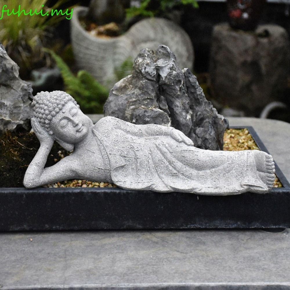 FUHUI Sleeping Buddha Statue, Easy to Care Thai-style Resin Sleeping Buddha, Durable Southeast Asian Resin Craft Buddha Sculpture Desktop