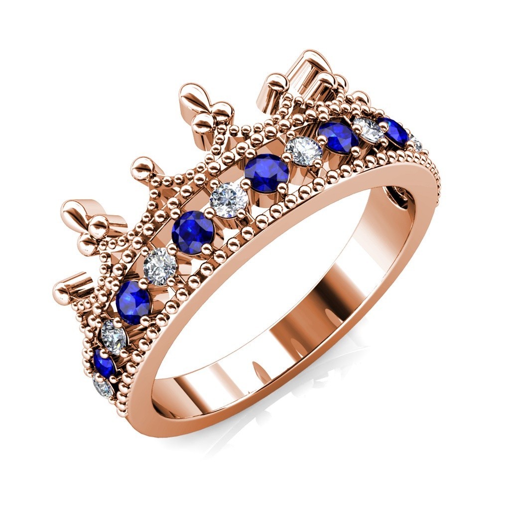 Her Jewellery Queen Tiara Ring - Luxury Crystal Embellishments with 18K Gold plating