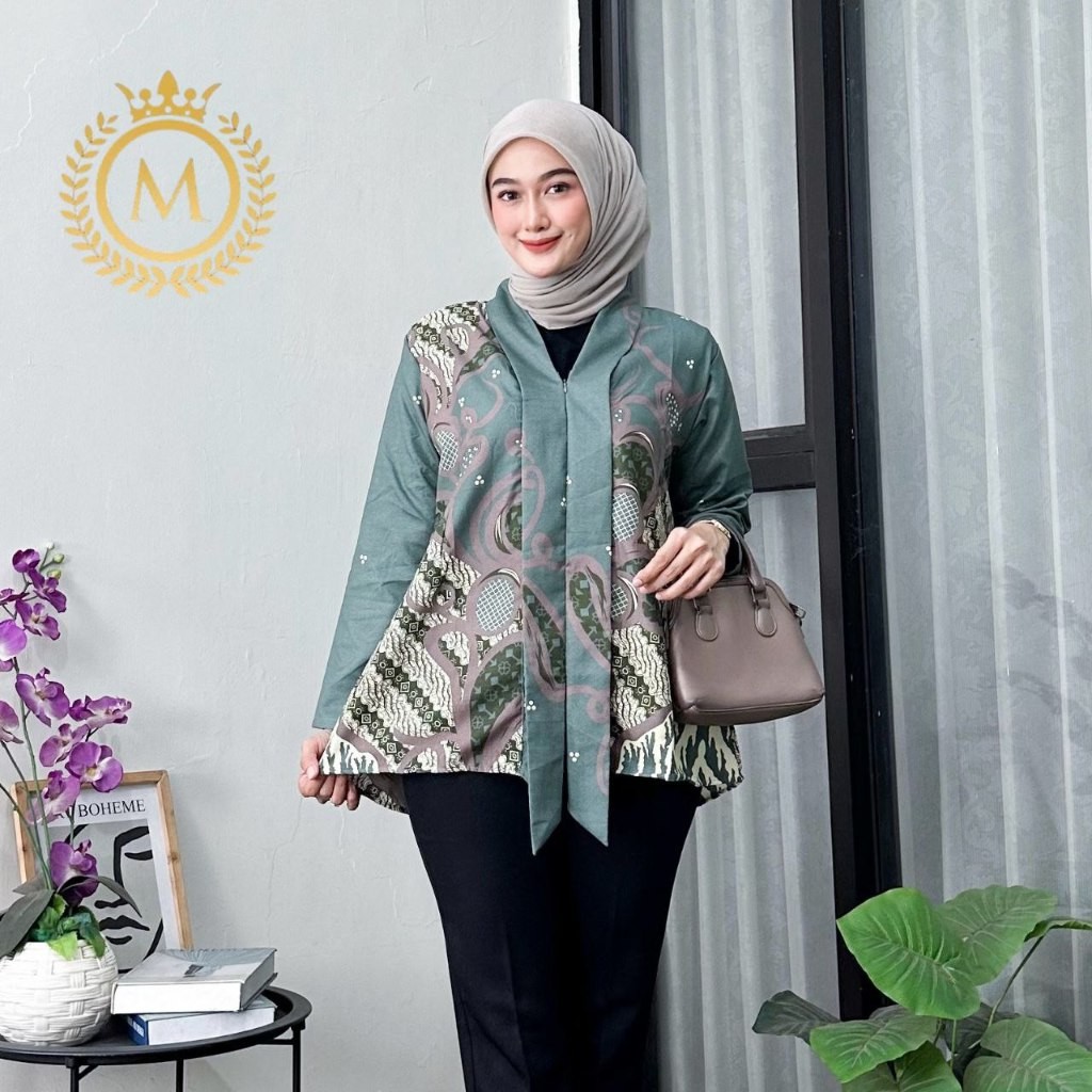 Must Reliable Irma Modern Women's Batik Kebaya Long Sleeve Puffy Blouse Work Clothes Durable - Image 4