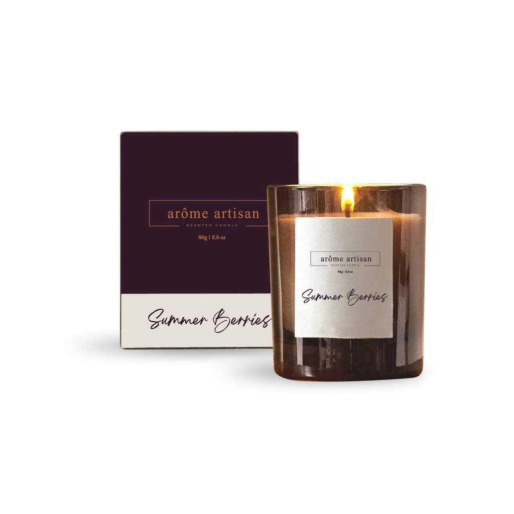 Arôme Artisan Scented Candle (Summer Berries) 80G Candle Fragrance Romantic Candle Lilin Wangi Soy Birthday Gift香薰蜡烛