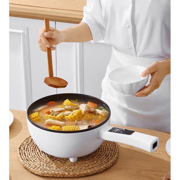 4L Long Handle Smart & Multifunction Electric Skillet Frying Pan Rice Cooker Soup Pot 电力不粘炒锅汤锅