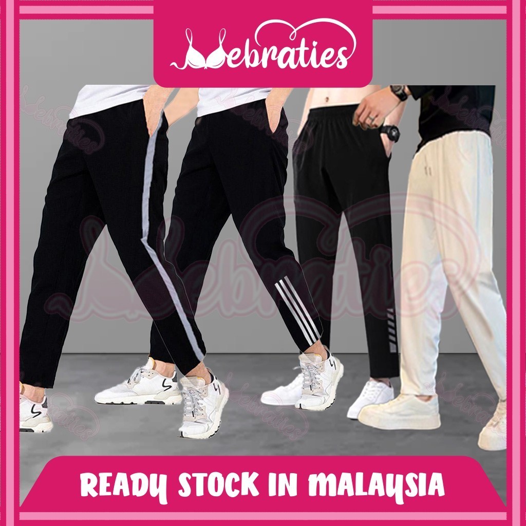 【Mebraties】Men Casual Long Pants Jogger Pants Sport Pants with Pocket Seluar Panjang Lekaki Straight Cut