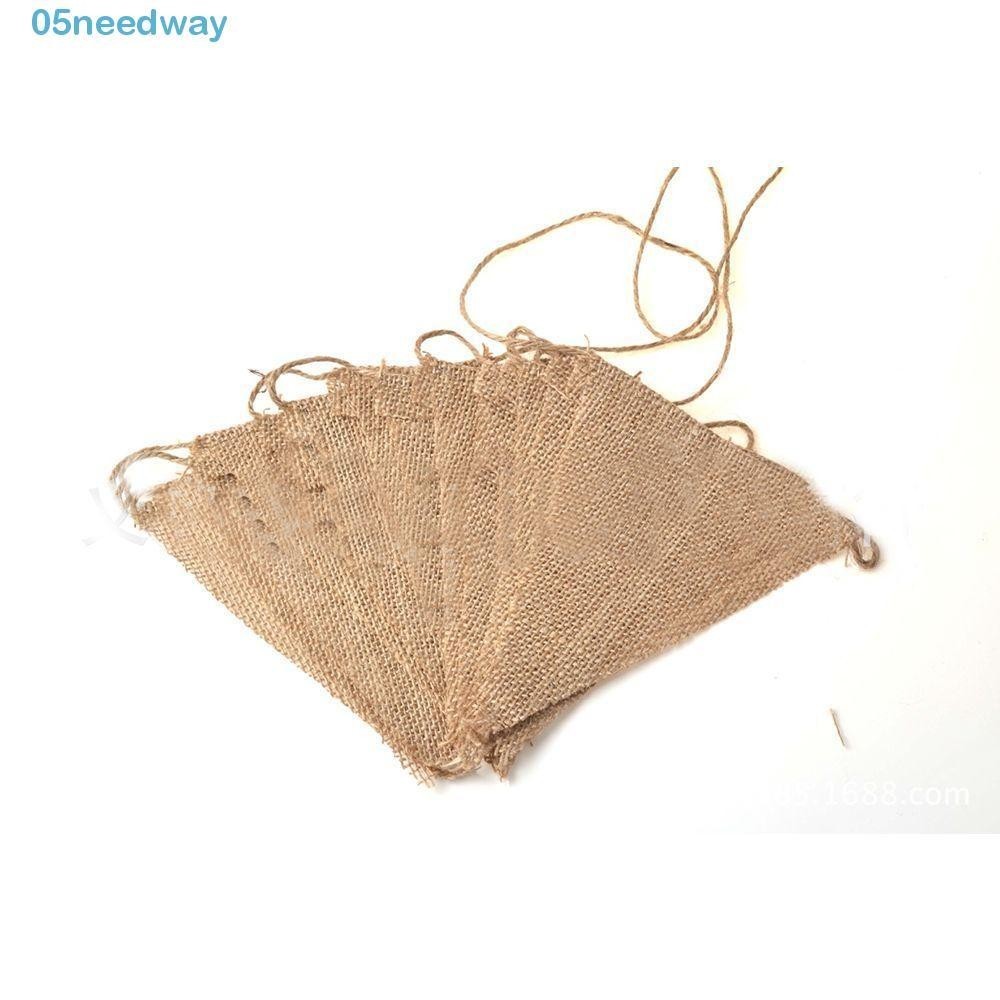 NEEDWAY Good Quality Bunting Vintage Hessian Lace Bunting New Wedding Shabby 13 Flags Burlap Rustic Banner/Multicolor