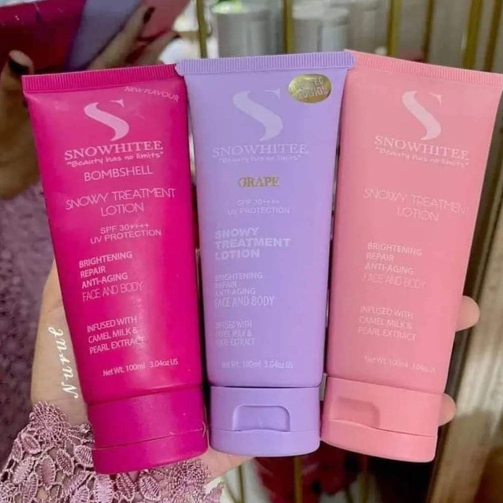 SNOWHITE TREATMENT LOTION SUSU UNTA / SNOWY TREATMENT BOMBSHELL / SNOWY GRAPE /HONEYDEW /PINEAPPLE/ PEACH