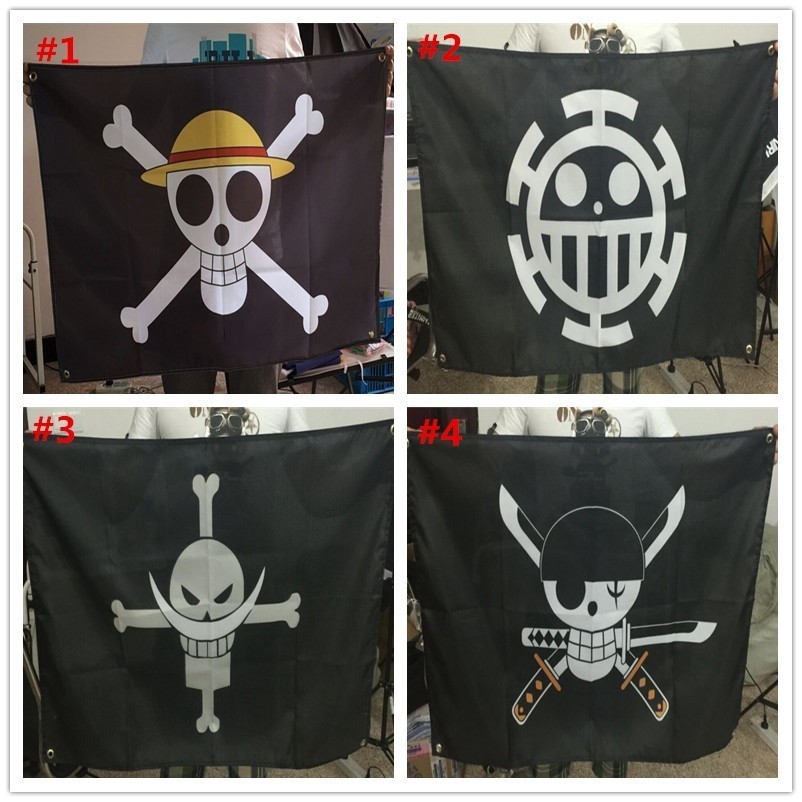 Multi Durable 60cmx90cm High Quality One Piece Luffy Flag Jolly Roger Pirate Home Decor Polyester Banner - Image 3