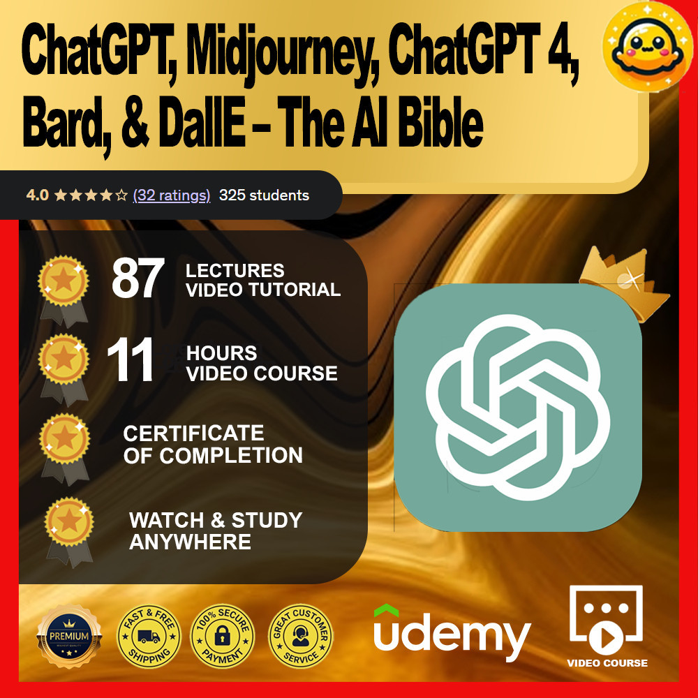 [Video Course] ChatGPT, Midjourney, ChatGPT 4, Bard, & DallE – The AI Bible