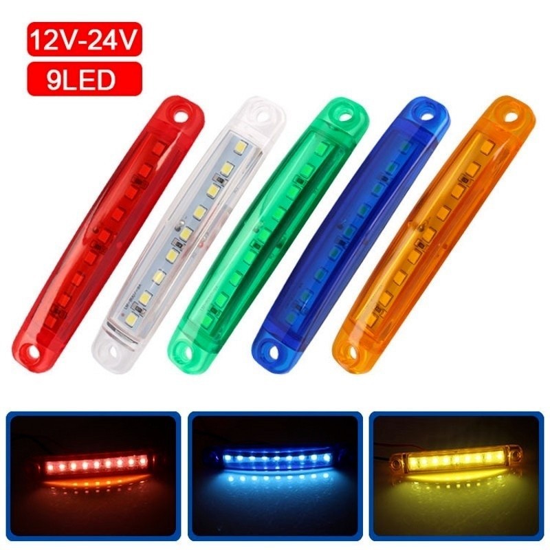 Quality Versatile 1 pieces 9 LED Car Truck Side Warning Light Signal Lamp 12-24V Waterproof Auto Trailer Van Night Li... - Image 2