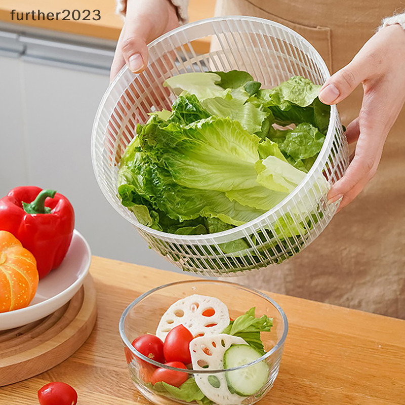 [further] Salad Spinner Dryer Vegetable Fruit Food Drain Basket Dehydrator Quick Washing Drying Manual Centrifuge Kitchen Household Tool MY]