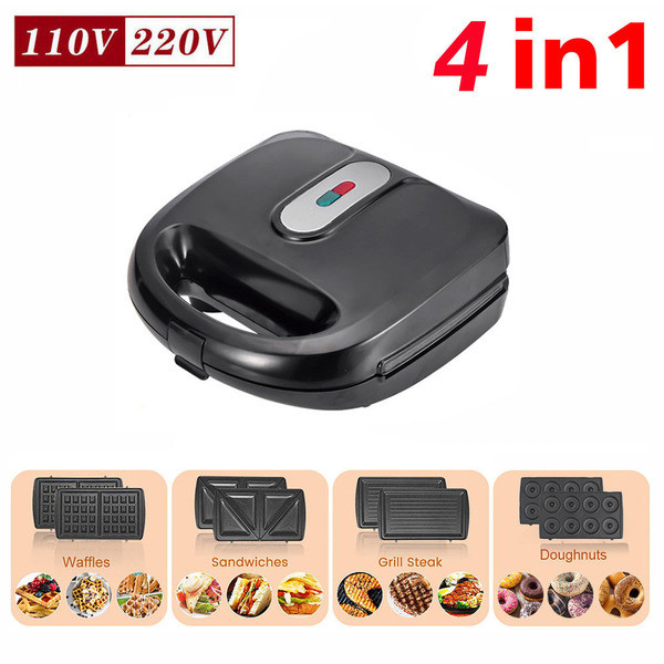 waffle maker waffle machine mini waffle maker Sandwich Maker Donut Maker Household Interchangeable Plate Removable Washable Waffle Maker Toast Press Bread Maker Steak Barbecue Maker