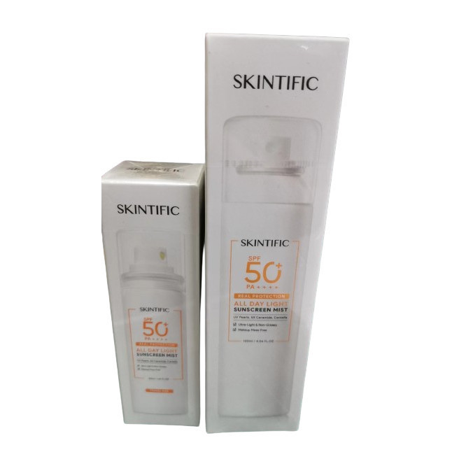 SKINTIFIC All Day Light Sunscreen Mist SPF50 PA++++ Whitening Sunblock Spray Anti UV Face Body Spray 50ml 120ml