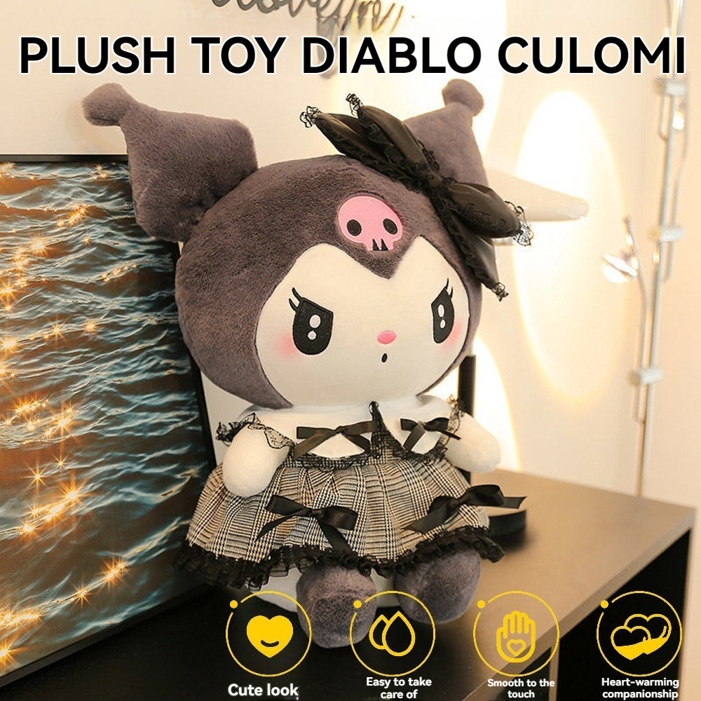 30cm Dark Kuromi Plush Toy Stuffed Toy soft doll gift 库洛米娃娃