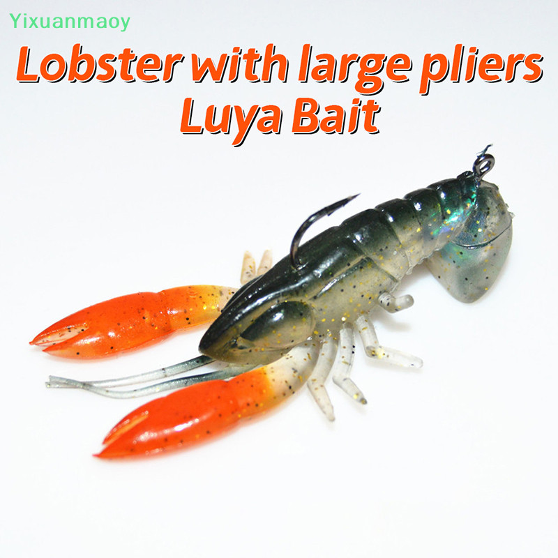 Crayfish Fishing Lures 8cm 14g Soft Bait Soft Lobster Shrimp Claw Bait Crawfish Larvae Artificial Realistic Durable Lobster Tongs Soft On Sale