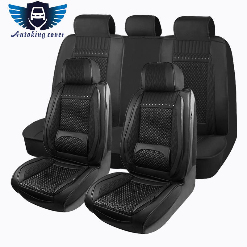 Autoking Coversuniversal Car Seat Cover Set Pu Leather Vehicle Cushion Full Surrounded Protector Pad Anti-scratch Fit