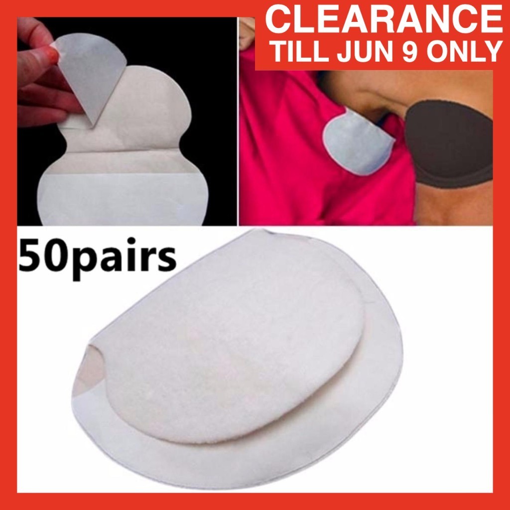 (BETTER QUALITY) EW 100pcs Package Sealed Armpit Pad Disposable Underarm Sweat Pad Absorbent Underarm Alas Ketiak 腋窝贴