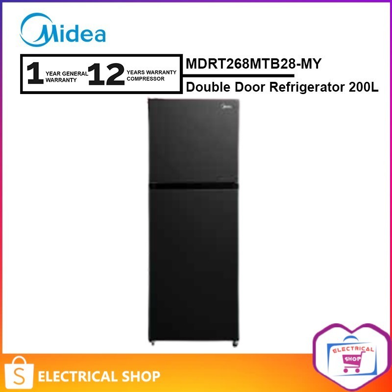 MIDEA 200L Refrigerator Two Door Fridge Inverter MDRT268MTB28-MY/ MDRT268MTB28MY / CHIQ 166L CTM138L