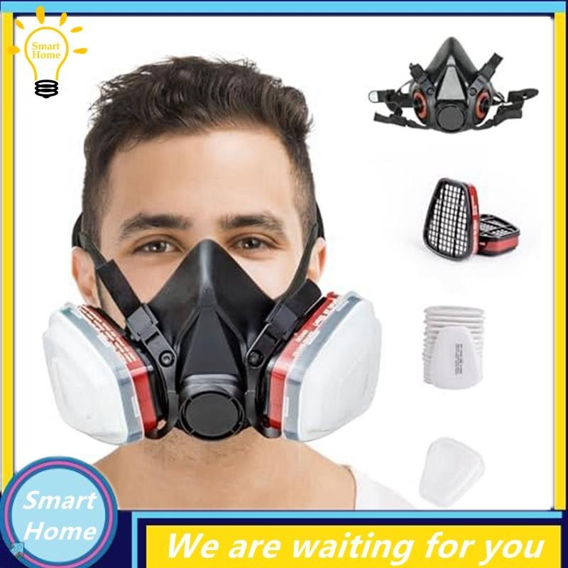 [Hmou] Respirator Gas Mask with 6001 Filter, Gas Mask Survival Nuclear and Chemical for Paint, Dust,Organic Vapors