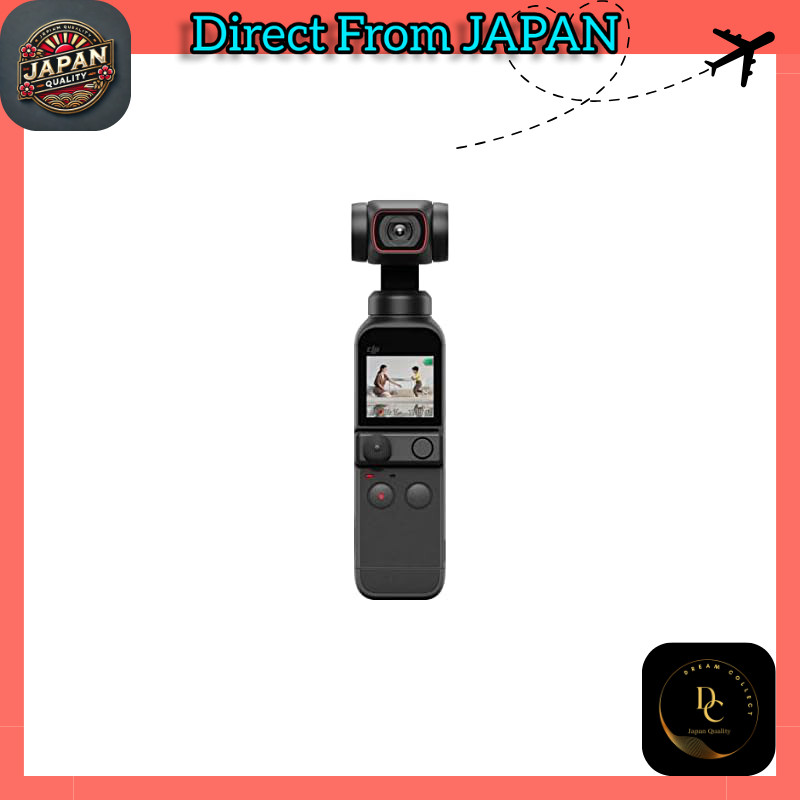 DJI Pocket 2 Vlog Camera 3-Axis Gimbal Handheld Stabilizer 4K Camera 1/1.7-inch CMOS 64MP Photos Face Tracking Video Recording for YouTube/TikTok/Vlog Compatible with Android & iPhone Portable Video Camera Black