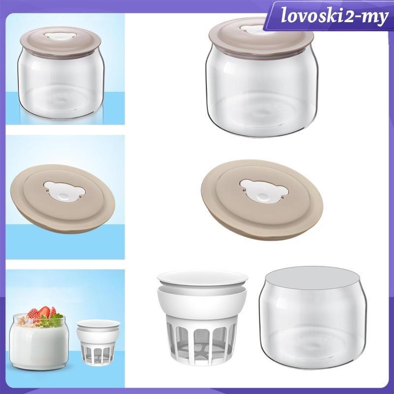 [LovoskiacMY] Yogurt Maker Food Strainer Glass Greek Yogurt Nut Milk Maker for Yogurt Maker Machine Pudding Small Dessert Yogurt