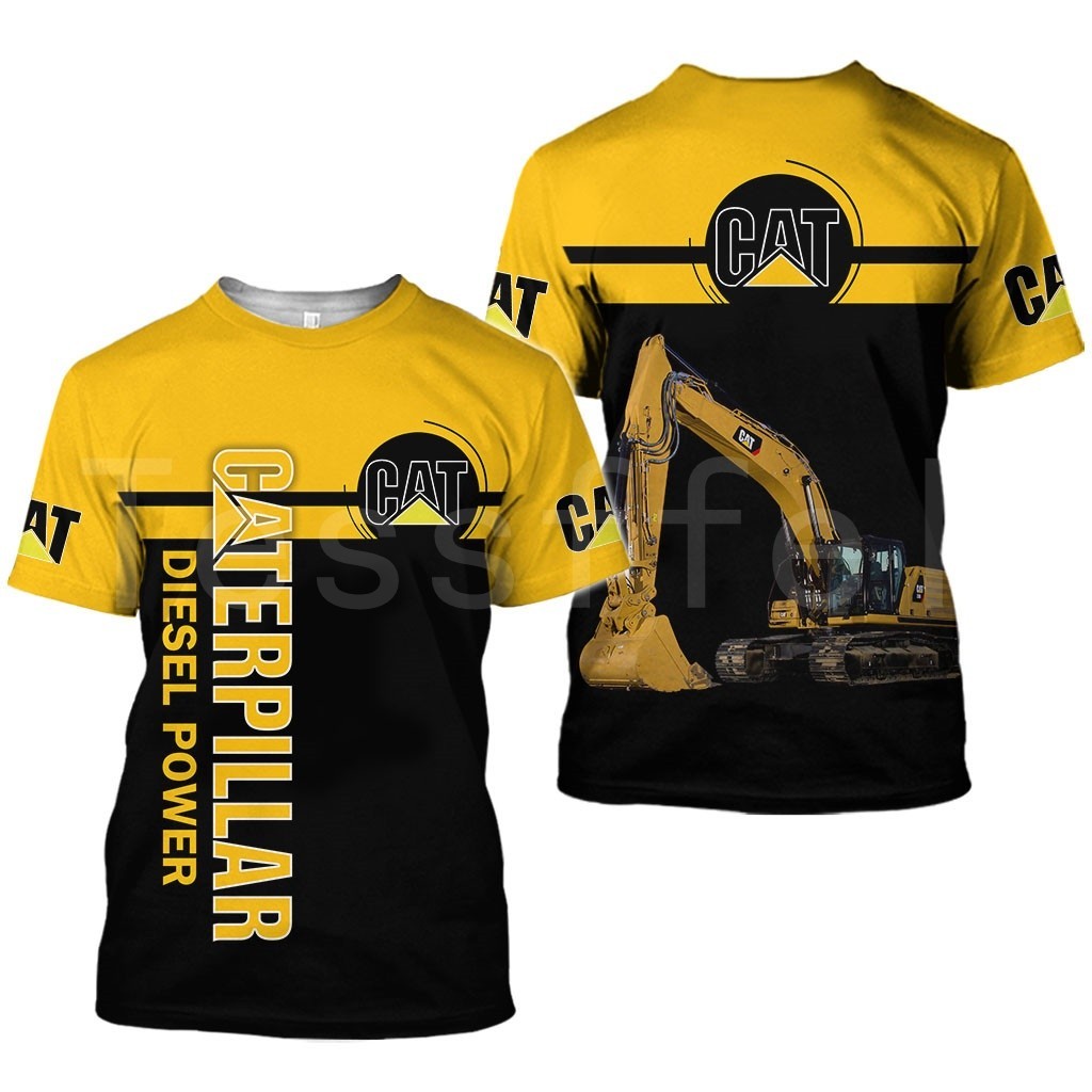 Excavator Equipment Worker Robot Funny Fashion Original Cool 3D Printing Men Summer T-Shirt Short Sleeve Street Wear