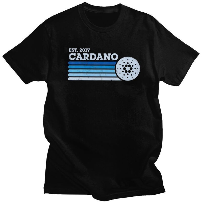 Cardano Tshirt Men Short Sleeves Casual T Shirt Trendy ADA Cryptocurrency Crypto Currency T-shirt Fitted 100% Cotton Tee Merch