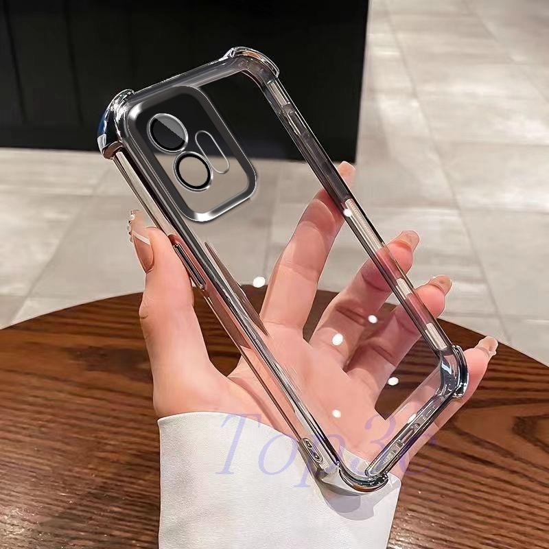 Cover VIVO Y55 5G WEIOU Morbida TPU Con Bordo Dorato - Bianco