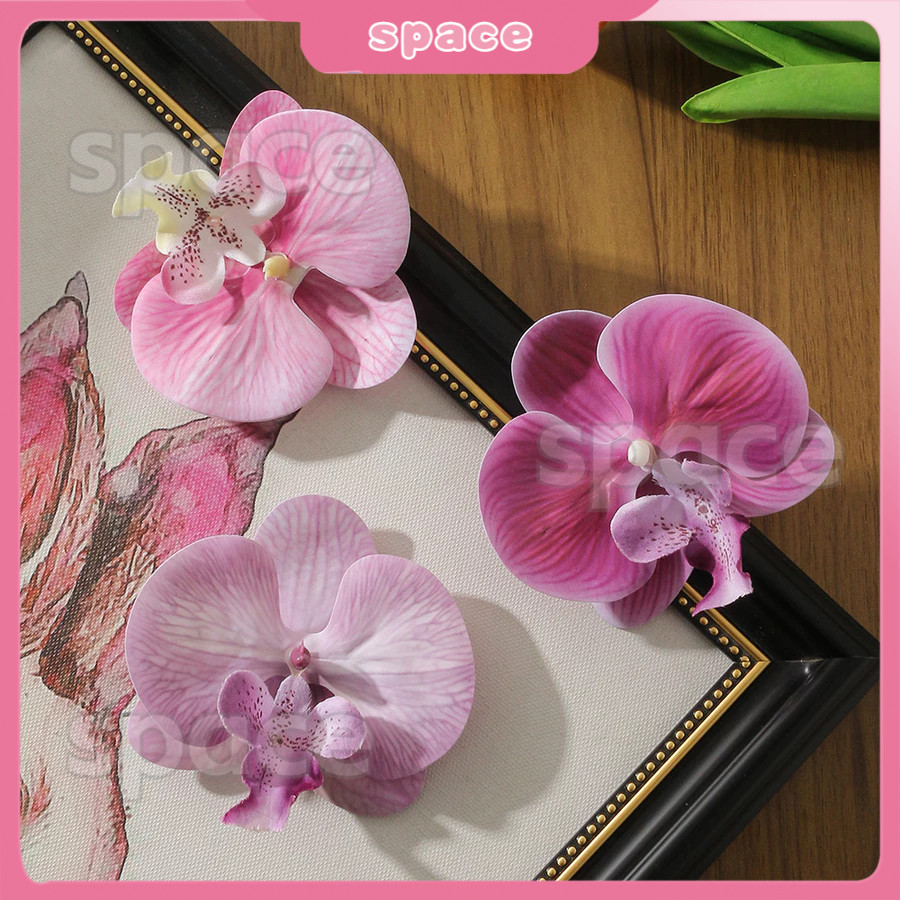 [1 PC]Butterfly Orchid Large Size Artificial Flower Wedding Decor Bunga Hiasan Ruang Tamu Wreath Gift Box 假花