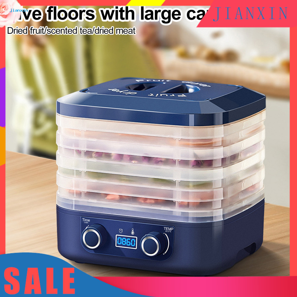 <jianxin> Food Dehydrator Machine Dry Fruit Machine Electric Food Dehydrator with Timer and Capacity Bpa-free Temperature Adjustable Stackable Tray Uk Plug Ideal for Preserving