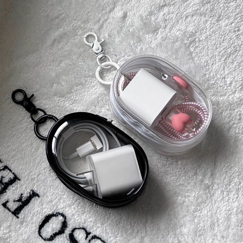 Data Cable Charger Charging Storage Transparent Winding Portable Portable Outing Earphone Storage Box Mobile Phone Organizing Data Cable Charger Charging Storage Transparent Winding Portable Portable Outing Earphone Storage Box Mobile Phone Organizing