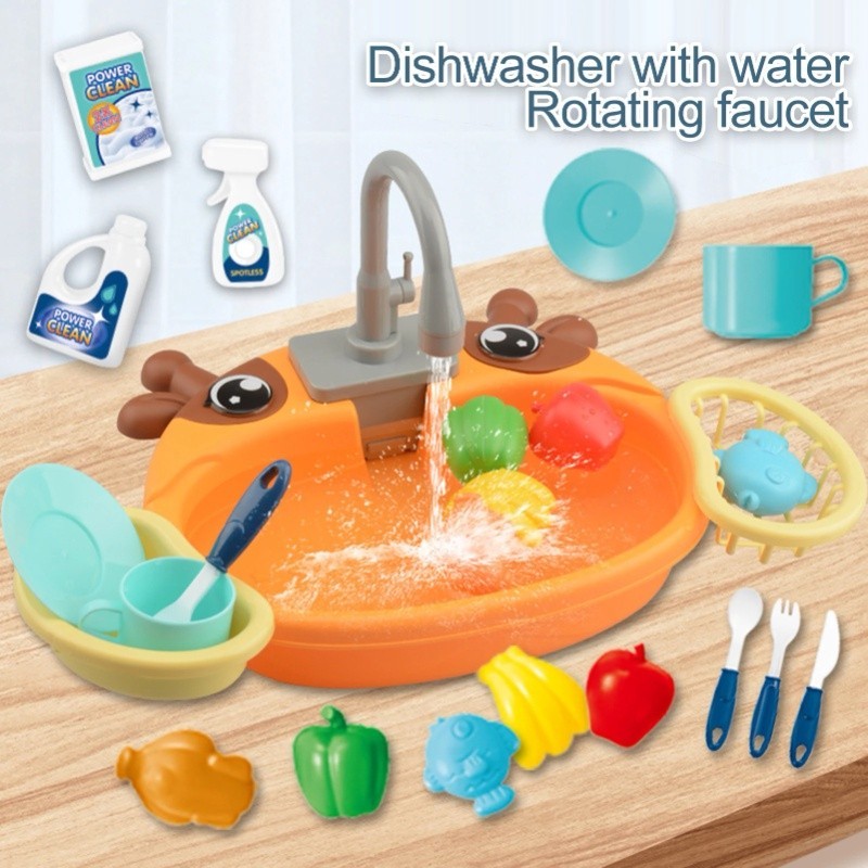 Kitchen Sink Toys For Kids, Electric Dishwasher, Mini Food Pretend Play, House Toy For Kids, Simulation For Girls, Role Play