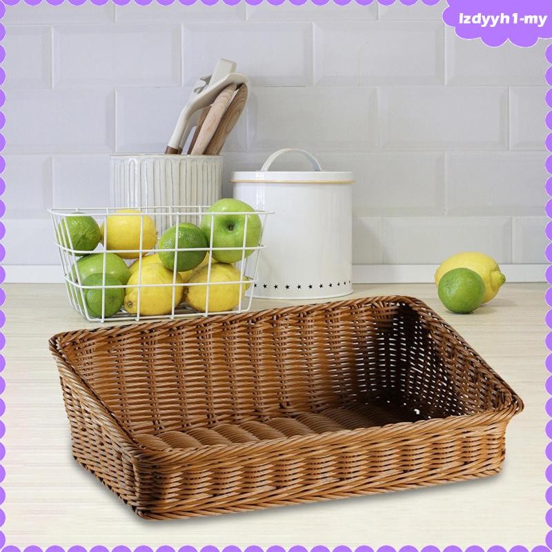 [JoyDIY] Bread Basket Imitation Rattan Basket Snack Cookies Display Decorative Rustic