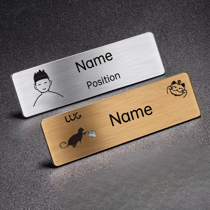 Magnetic name tag titanium steel badge card ID School tag name master magnetic tag & pin public attendant, Observer, Royal Team