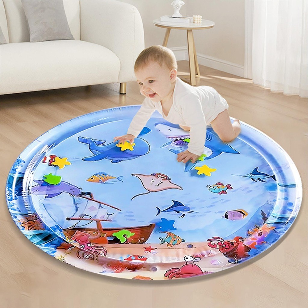 Kids Water Play Mat Baby Toys 0 12 Months Infant Toddler Cartoon Shark Octopus Whale Fun Activity Playmat Mainan Baby 1 Tahun 婴儿拍拍爬行水垫玩具寶寶用品