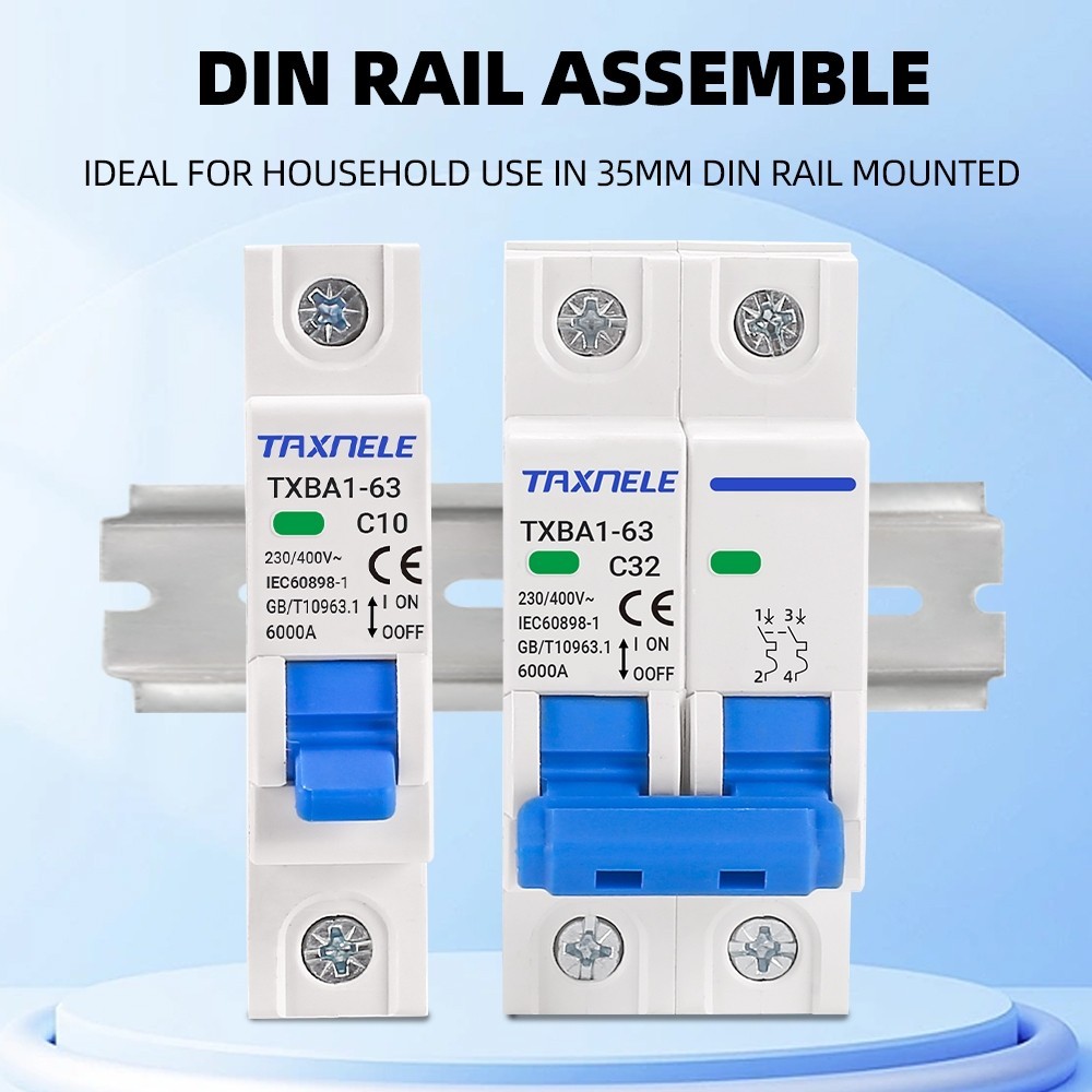 Multi Quality TAXNELE AC MCB 1P 2P 3P 4P 230V 400V 6KA Mini Circuit breaker Air Switch 6A 10A 16A 20A 32A 40A 50A 63A... - Image 2