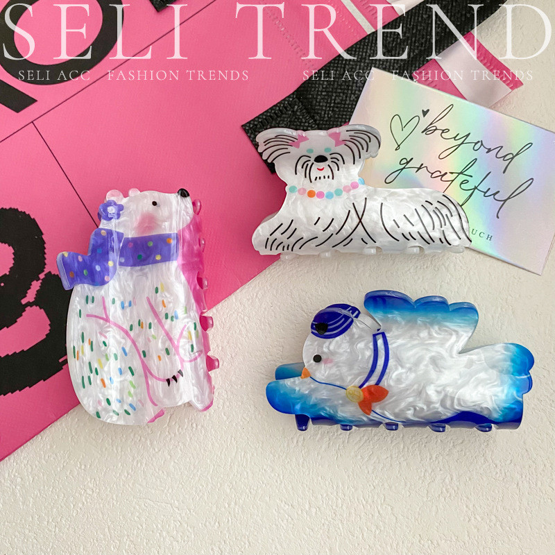 New Cartoon Colorful Bear Style Hair Clip Girl Sweet Cute Niche Hair Accessories