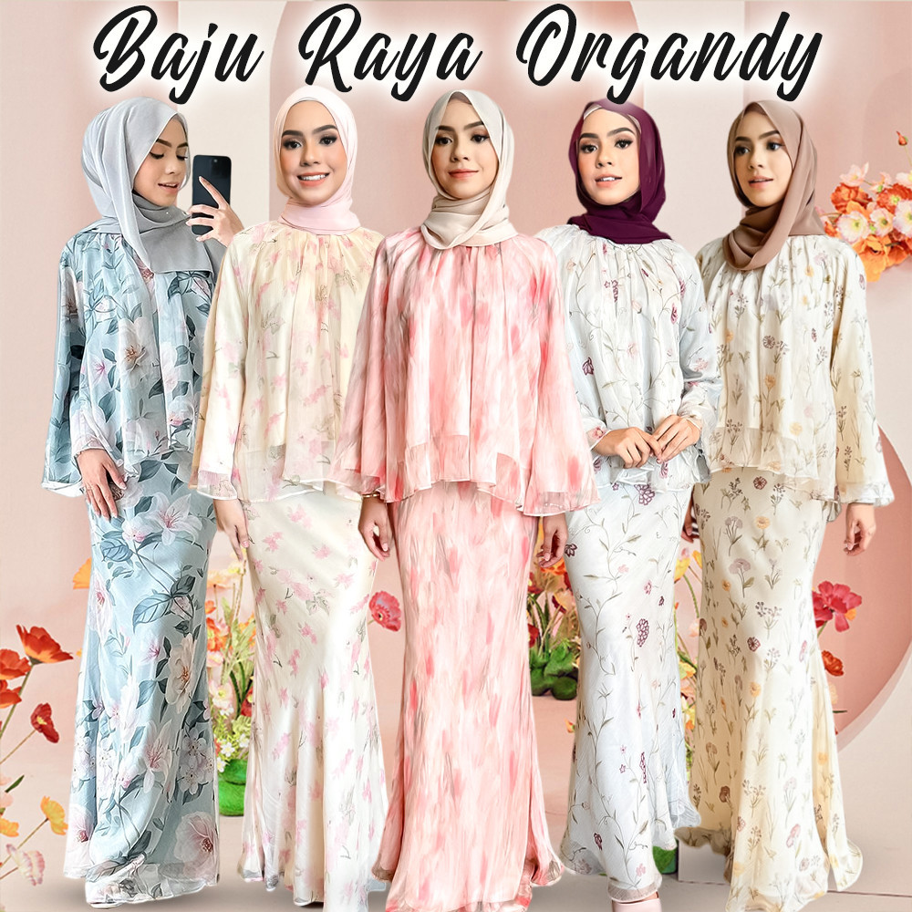 Baju Raya 2025 Kedah BAJU KURUNG KEDAH SULAM FLORAL Kurung Sulam Floral Printed Design Ironless Kurung Raya 2025 Viral