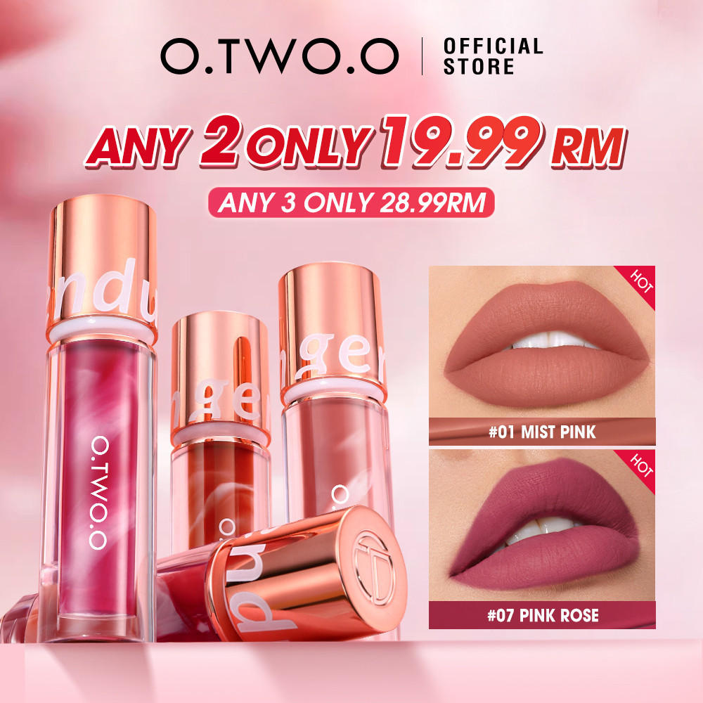 O.TWO.O Matte Lip Gloss Lip Tint Long Lasting 24H Waterproof Transferproof Non-stick Lightweight Kissproof 8 Shades Lip Makeup