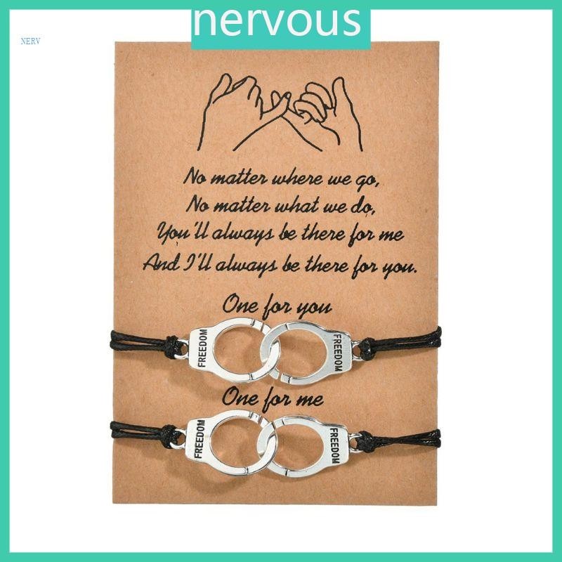 NERV Fashion 2x Handmade Couple Bracelet Freedom Pendant Bracelet Justice Charm Jewelry for Girl Boy Men Women