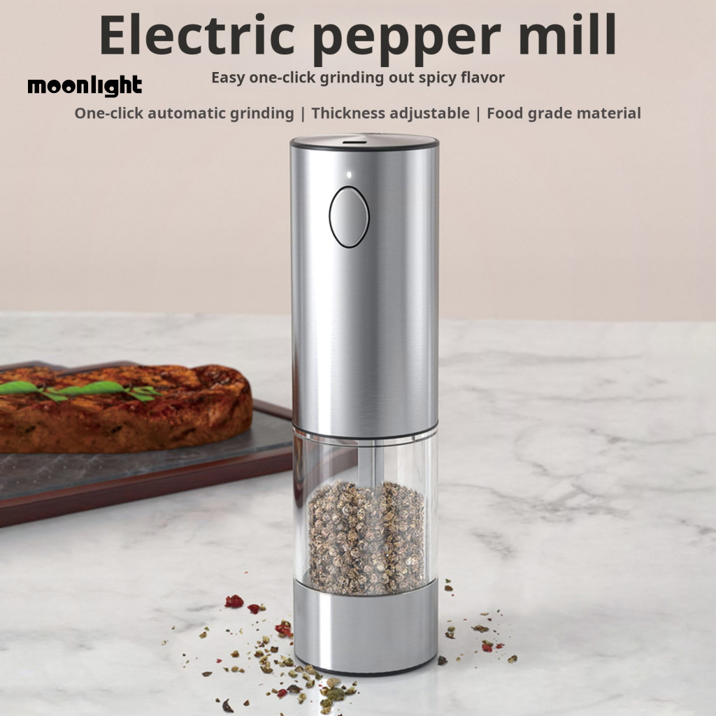 MO  Electric Grinder with Rechargeable Battery Rechargeable Herb Grinder with Indicator Light Usb Rechargeable Electric Salt and Pepper Grinder with for Adjustable for Travel