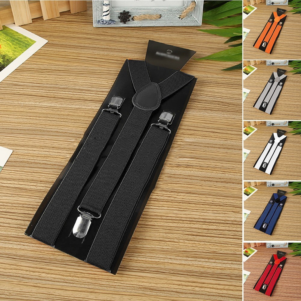 Gentleman Suspender And Bow Tie Set Women Men Adult Elastic Suspenders Adjustable Jumpsuit Strap Braces Y-Back Clip-on Beautiful