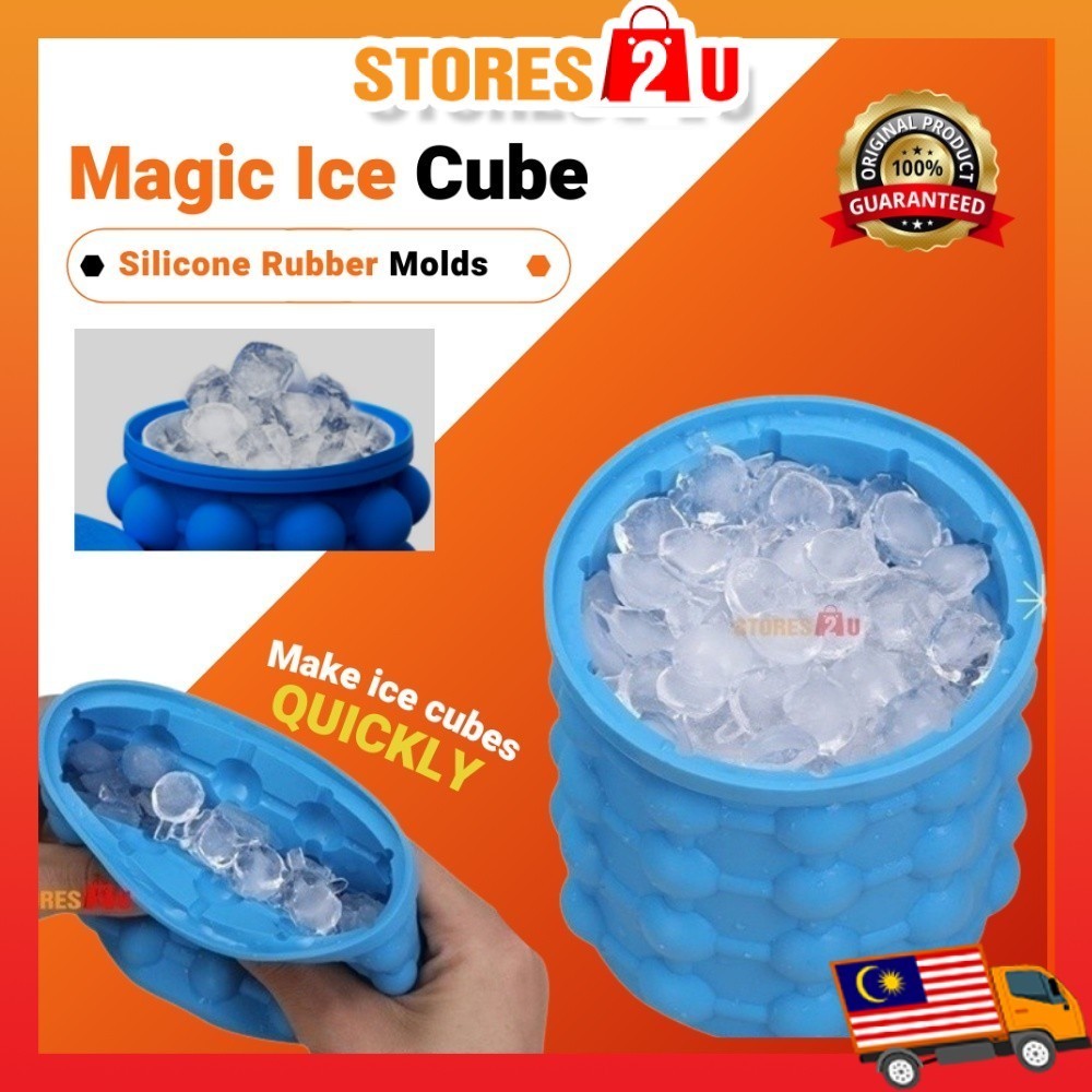 Magic Ice Cube Maker Food Grade Silicone Rubber Molds Tray Frozen Storage Saving Ice Bucket BEKAS ACUAN MENYIMPAN AIS制冰桶