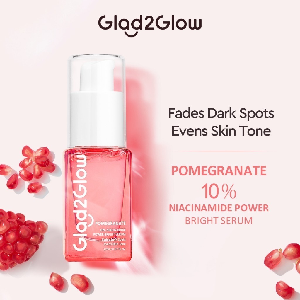 Glad2Glow Pomegranate Niacinamide Power Bright Whitening Face Serum 10% (17ml)