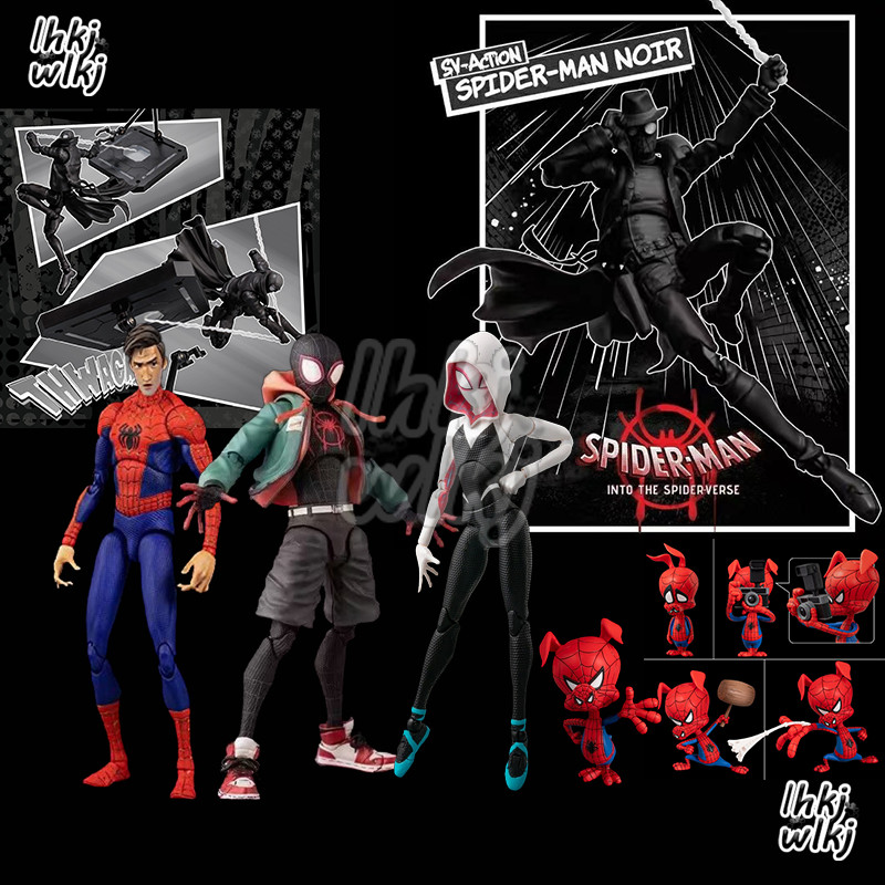 Sofbinal New Product SV Action Spider-Man Noir Action Figure SpiderMan SHF Miles Morales Peter B Parker HAM Gwen Movable Joints Model Decoration Collection Souvenir Gift