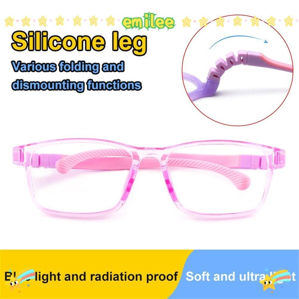 EMIL Kids Glasses Portable Online Classes Eye Protection Ultra Light Frame