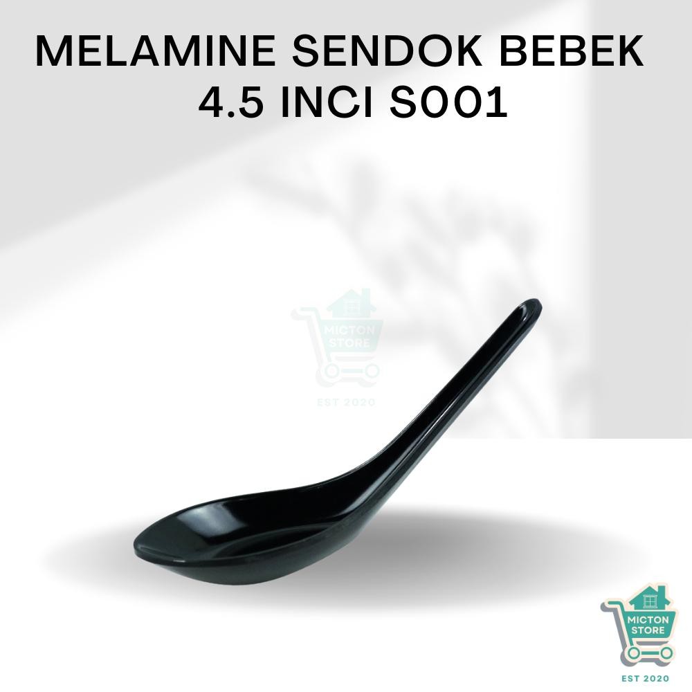 MICTON Premium Melamine Small Porridge Spoon 4.5 Inch S001 Duck Spoon Asian Soup Spoon Oriental Gravy Spoon Chinese Spoon Wonton Spoon Pho Spoon Ramen Spoon GLX