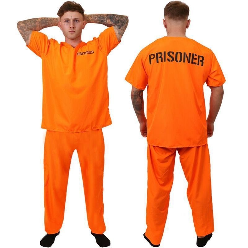 American Prison Orange Prison Uniform Adult Prisoner Costume Orange Jumpsuit WISH Cosplay Uniform Prison Uniform Prison Uniform Prisoner Suit