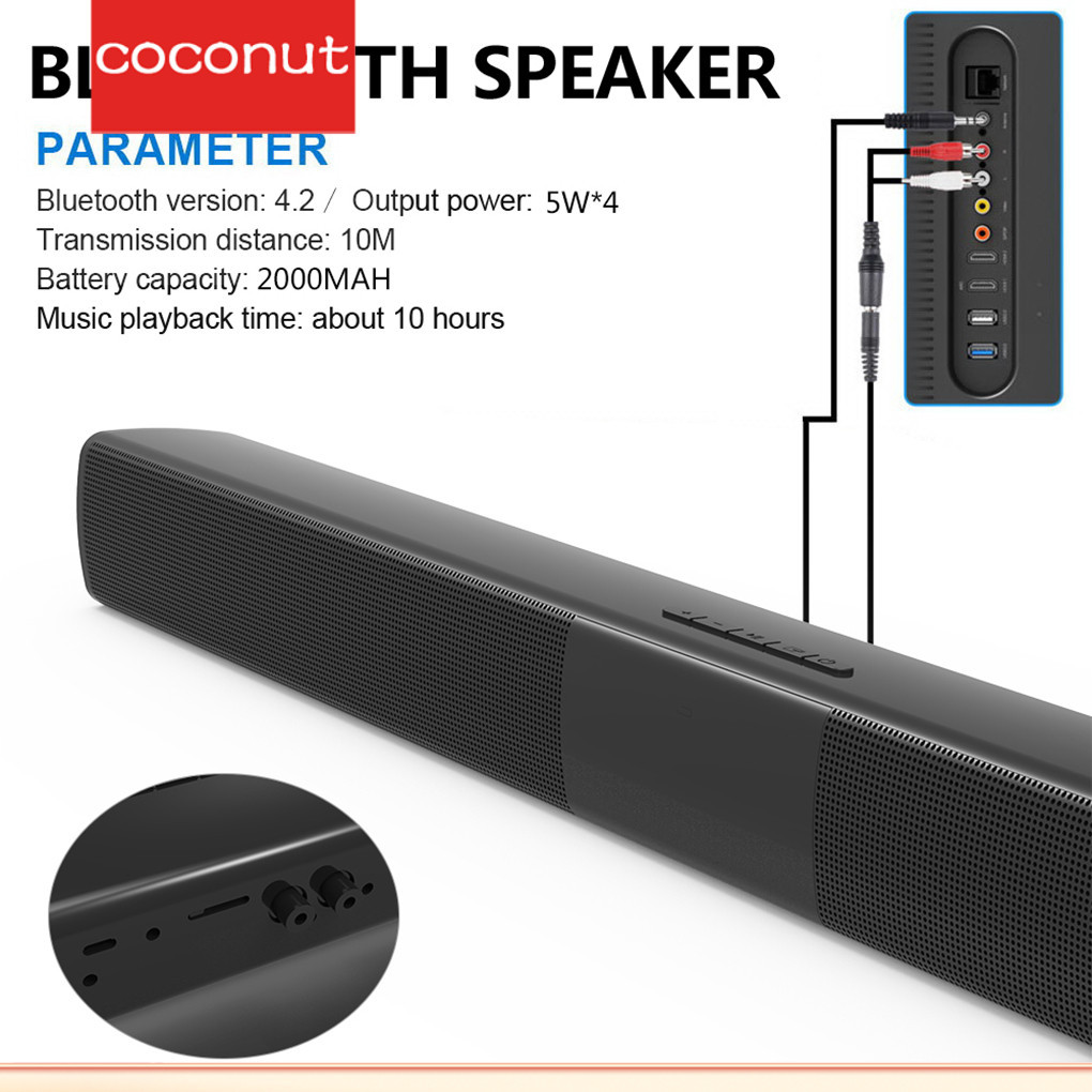 【Coco】4.2 Sound Bar Wireless and Wired Audio Theater 20W Machine Soundbar Speaker TV/PC/Phones/Gaming Home