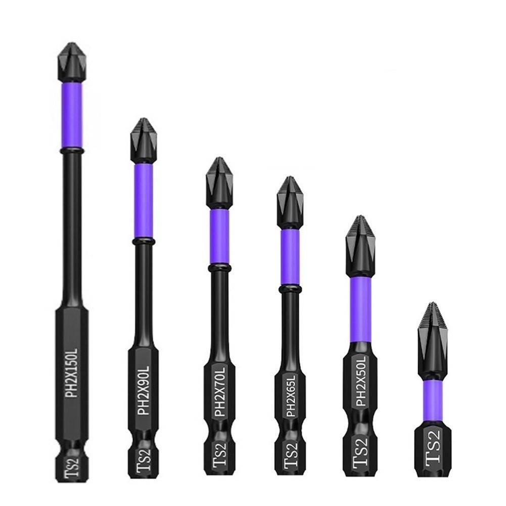 [Mulitibuy] 6PCS PH2 Magnetic Batch Head Cross Screwdriver Impact Drill Bit Screw 25-150mm