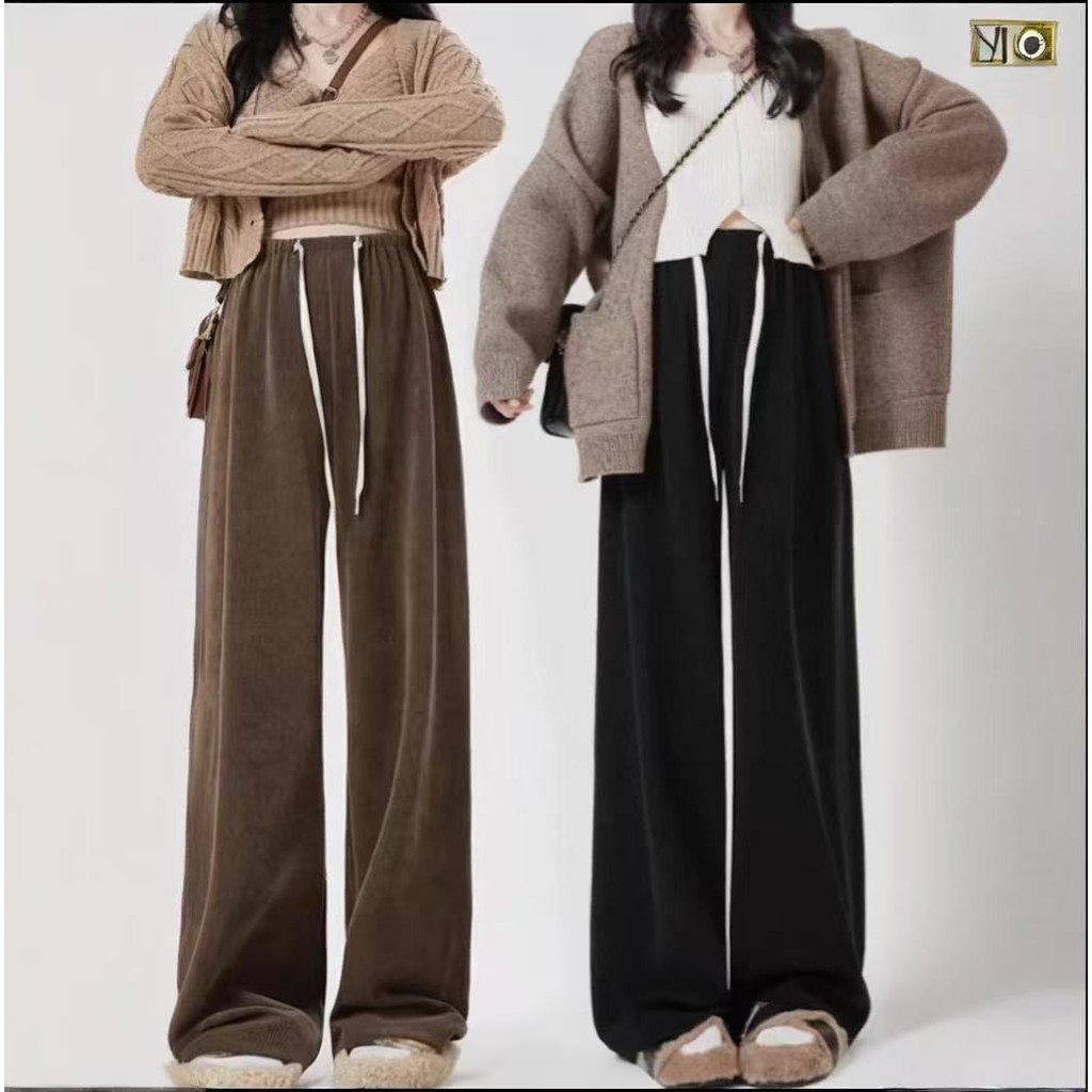 YAN@YAN Palazzo Pants Muslimah Soft Flowing Wide Leg Trousers   Casual & Modest Wear 5917