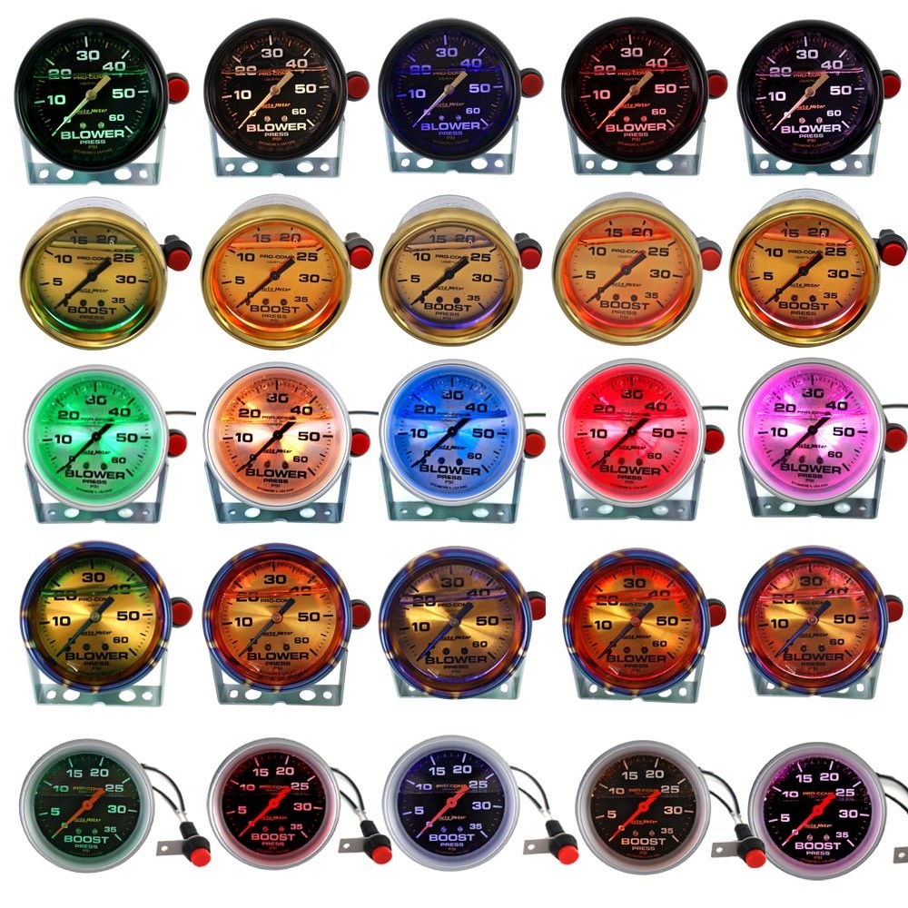 Durable Essential 【ITSOK】New5-color light Auto Meter (Boost/Blower) Diesel 4x4 Car Autometer (0-35)(0-60) PSI - Image 3